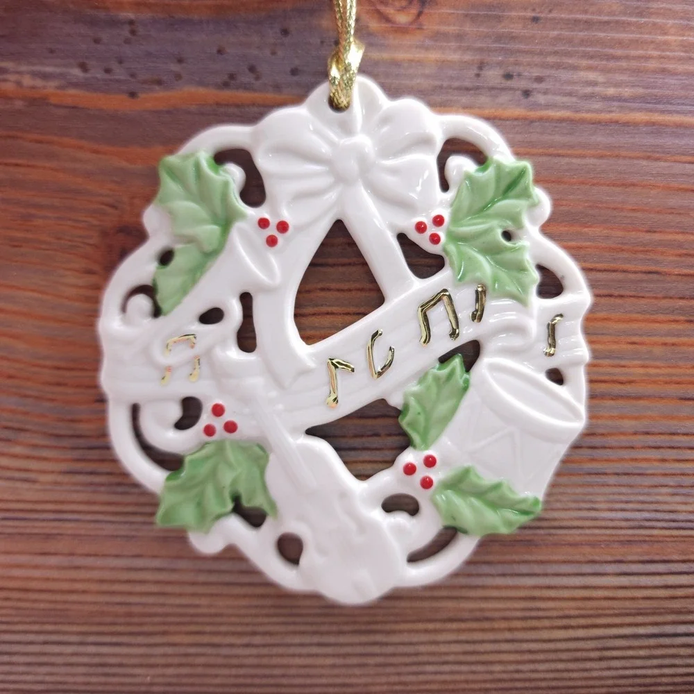 Lenox Christmas Tree Ornament Porcelain Wreath Musical Note For My Music Teacher